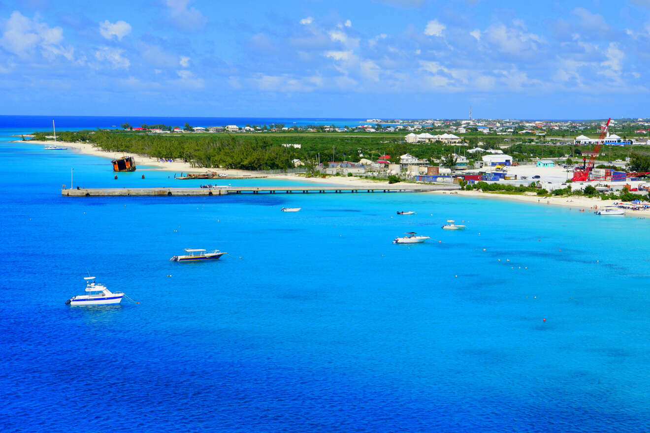 aerial view over the beach